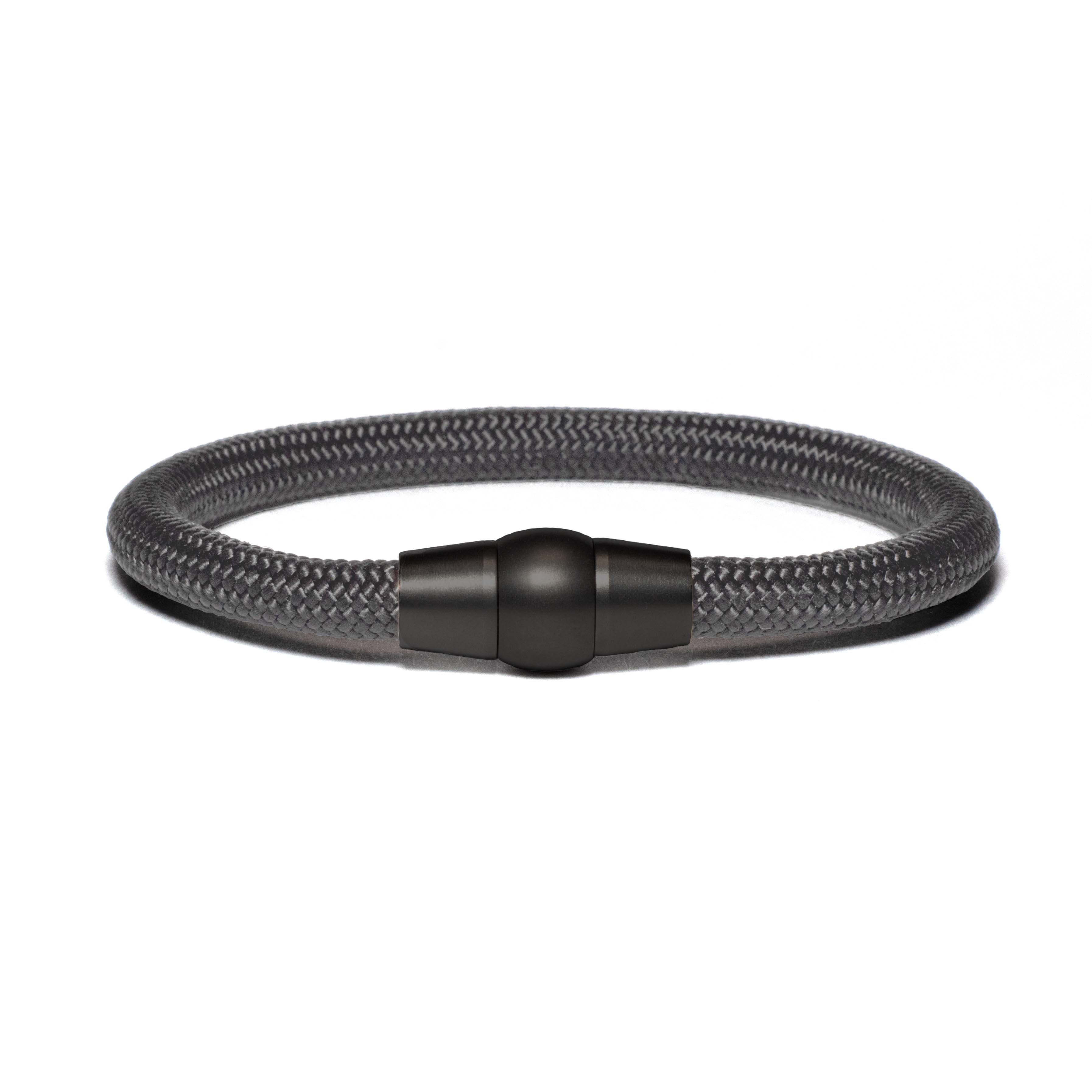 Armband PVD Schwarz - Paracord Grau