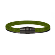 Black PVD bracelet - olive green paracord