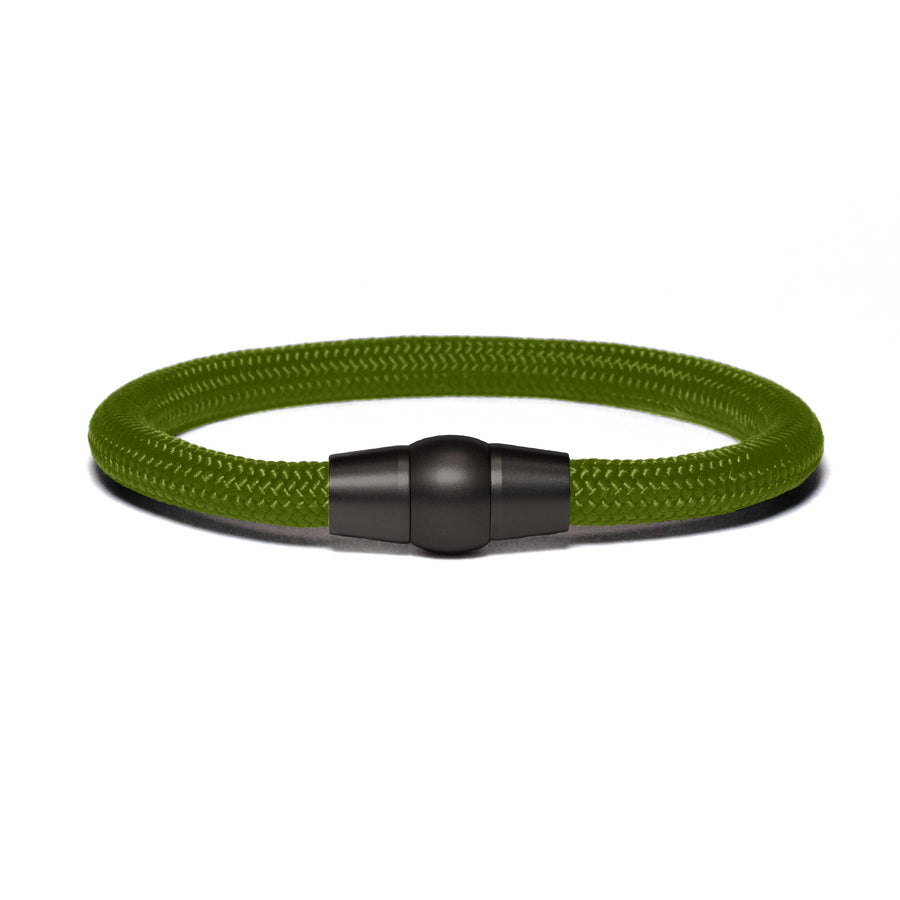 Armband PVD Schwarz - Paracord Olivgrün