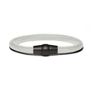 Armband PVD Schwarz - Paracord Weiß
