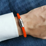 Lade das Bild in den Galerie-Viewer, SET Armband Basic + Zusätzliches Mittelteil Paracord Neon Orange
